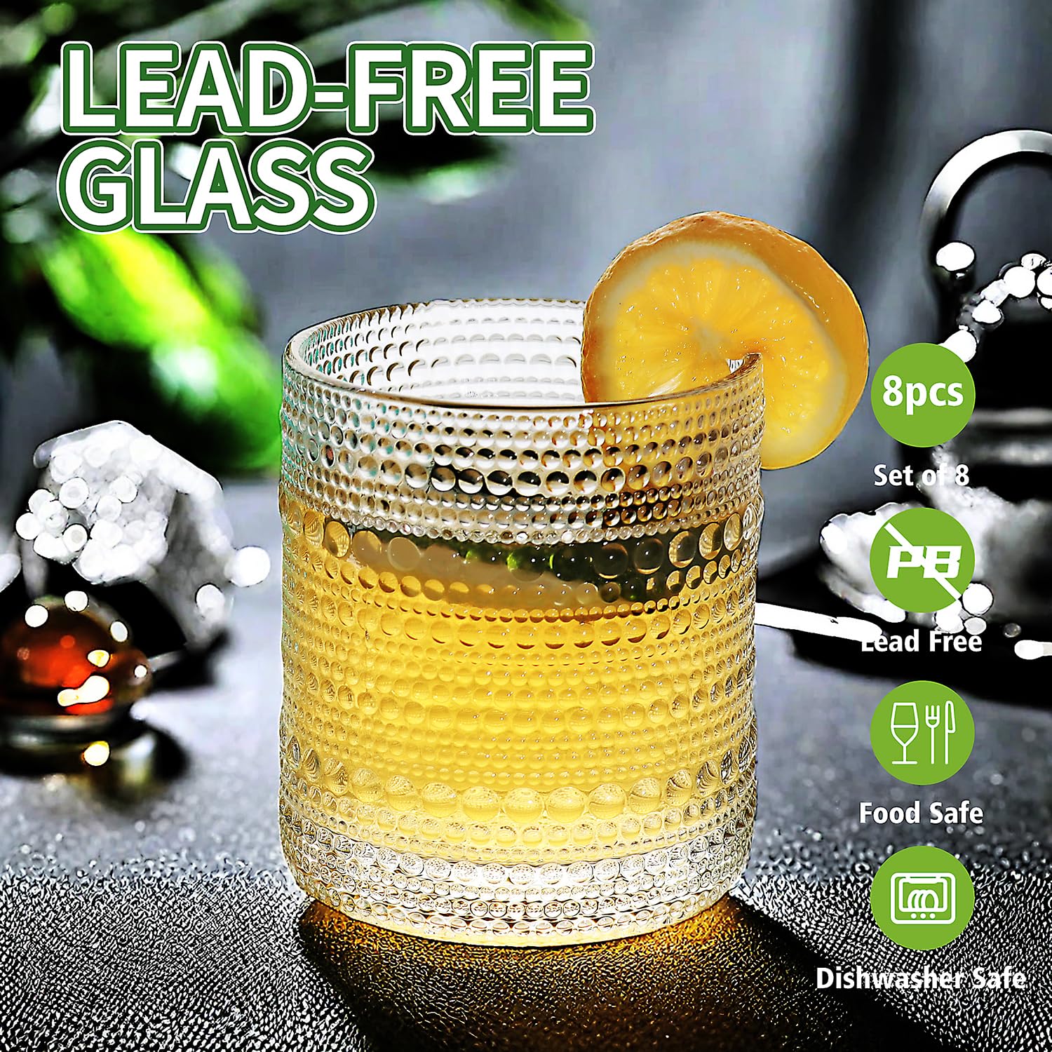 Lumkit Vintage Hobnail 12oz highball glass ideal for cocktails and juices
