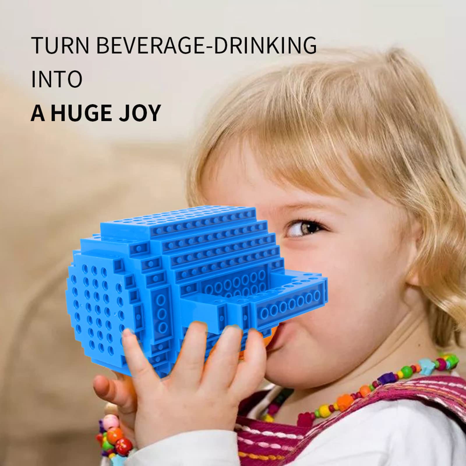 Lumsburry Build-on Brick Mug blue exterior adds cheerful style.