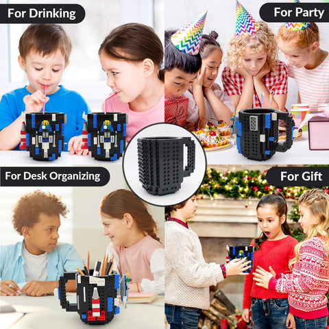Lumsburry Build-on Brick Mug compact size fits small desks and kitchens.