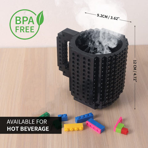 Lumsburry Build-on Brick Mug handle with blocks enhances grip and visual appeal.