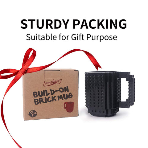 Lumsburry Build-on Brick Mug party display doubles as a playful gift.