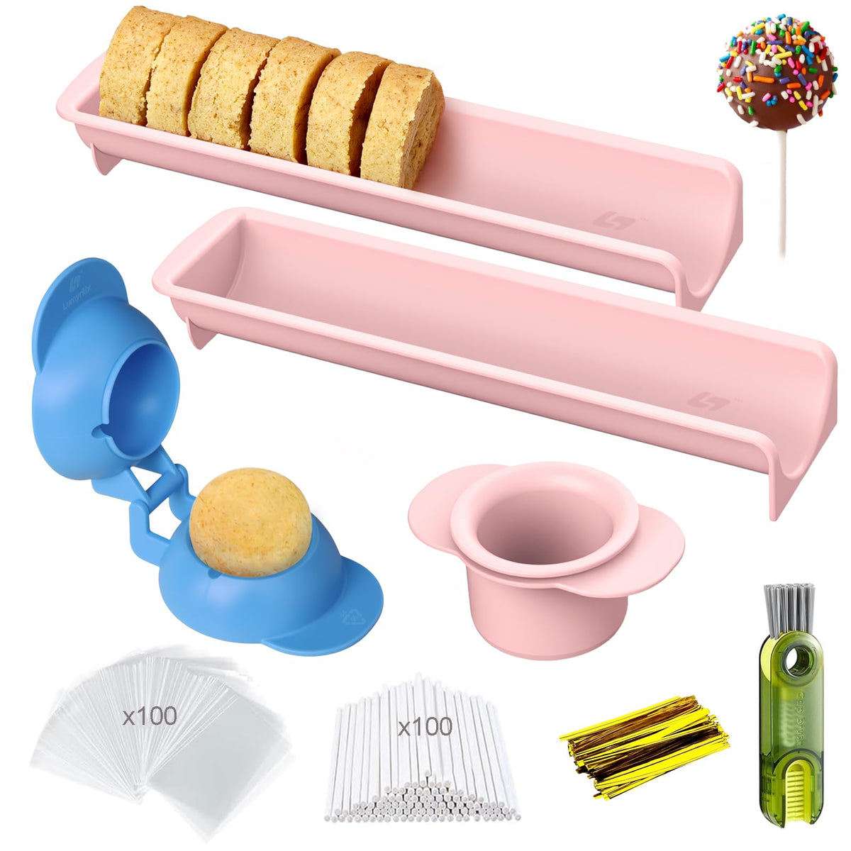 Lumyrilix round cake pop mold for even pops and smooth batter release.