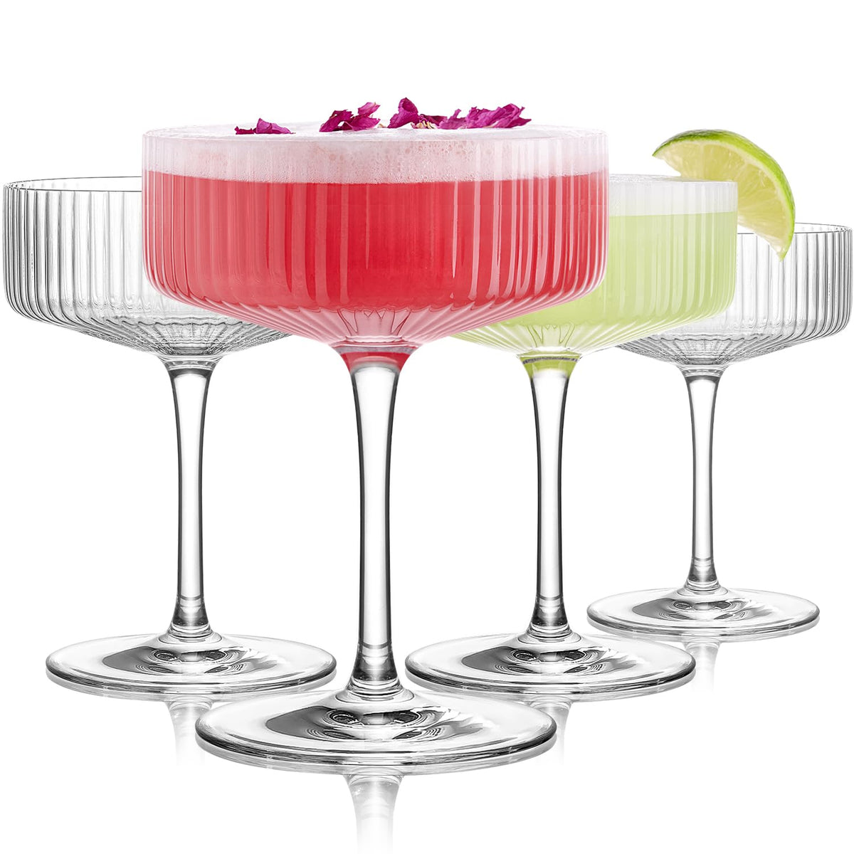 Luna Manta coupe glasses set of 4 for stylish home bar entertaining