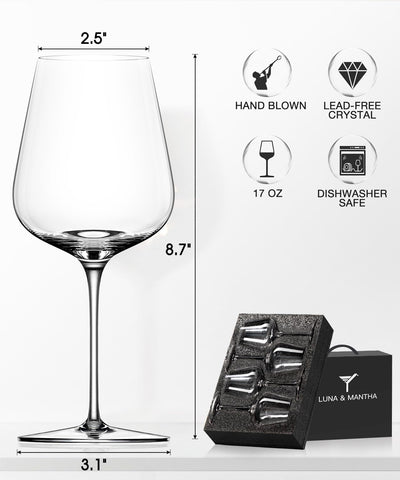 LUNA & MANTA dishwasher-safe crystal wine glass for easy cleaning