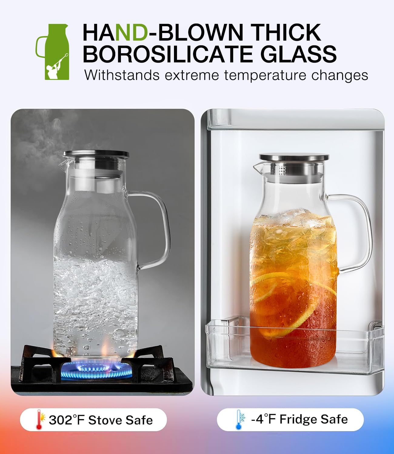 Luna Manta heat and cold resistant glass for hot or cold beverages.