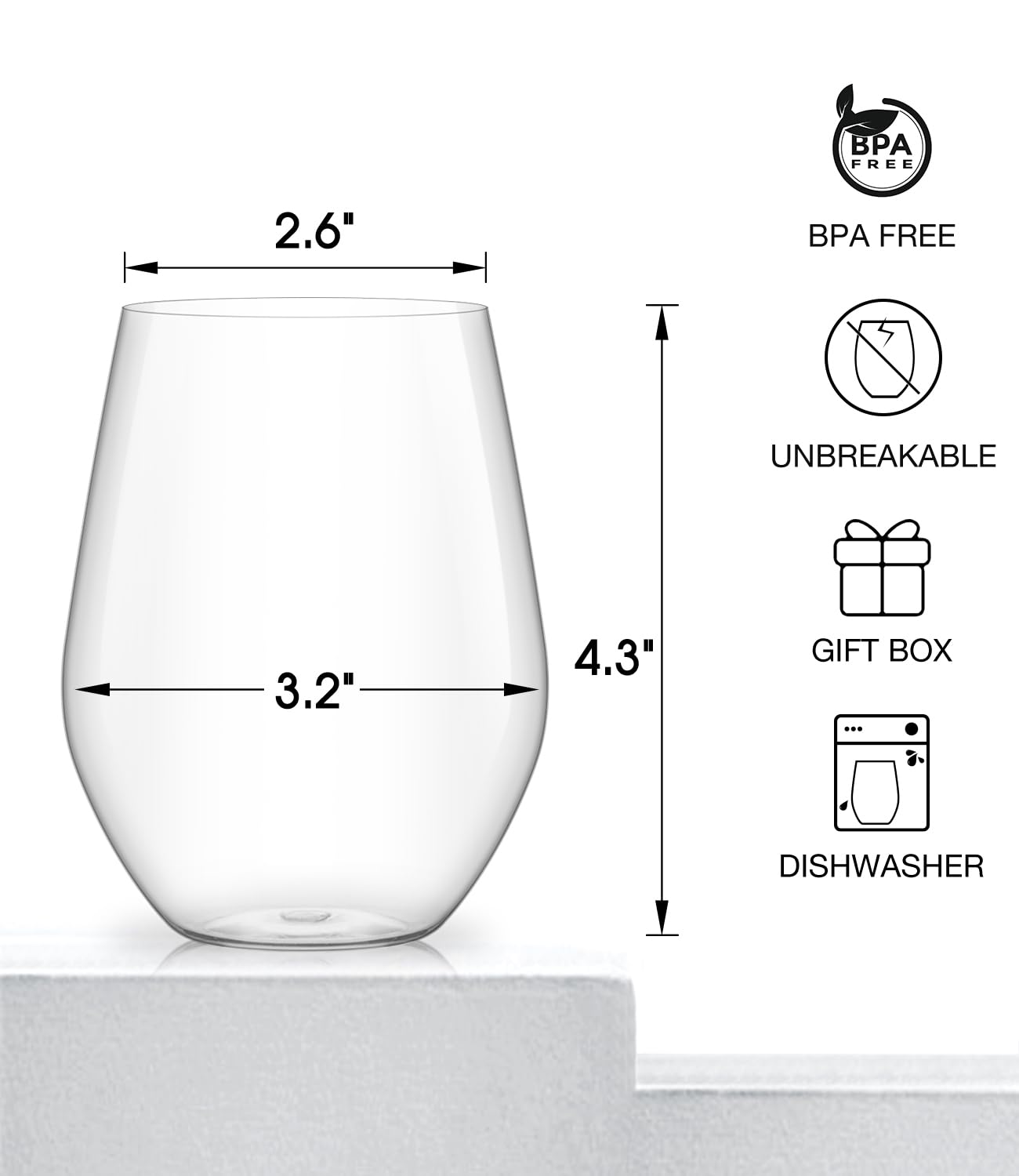 Luna & Mantha 16-ounce capacity ideal for red or white wine