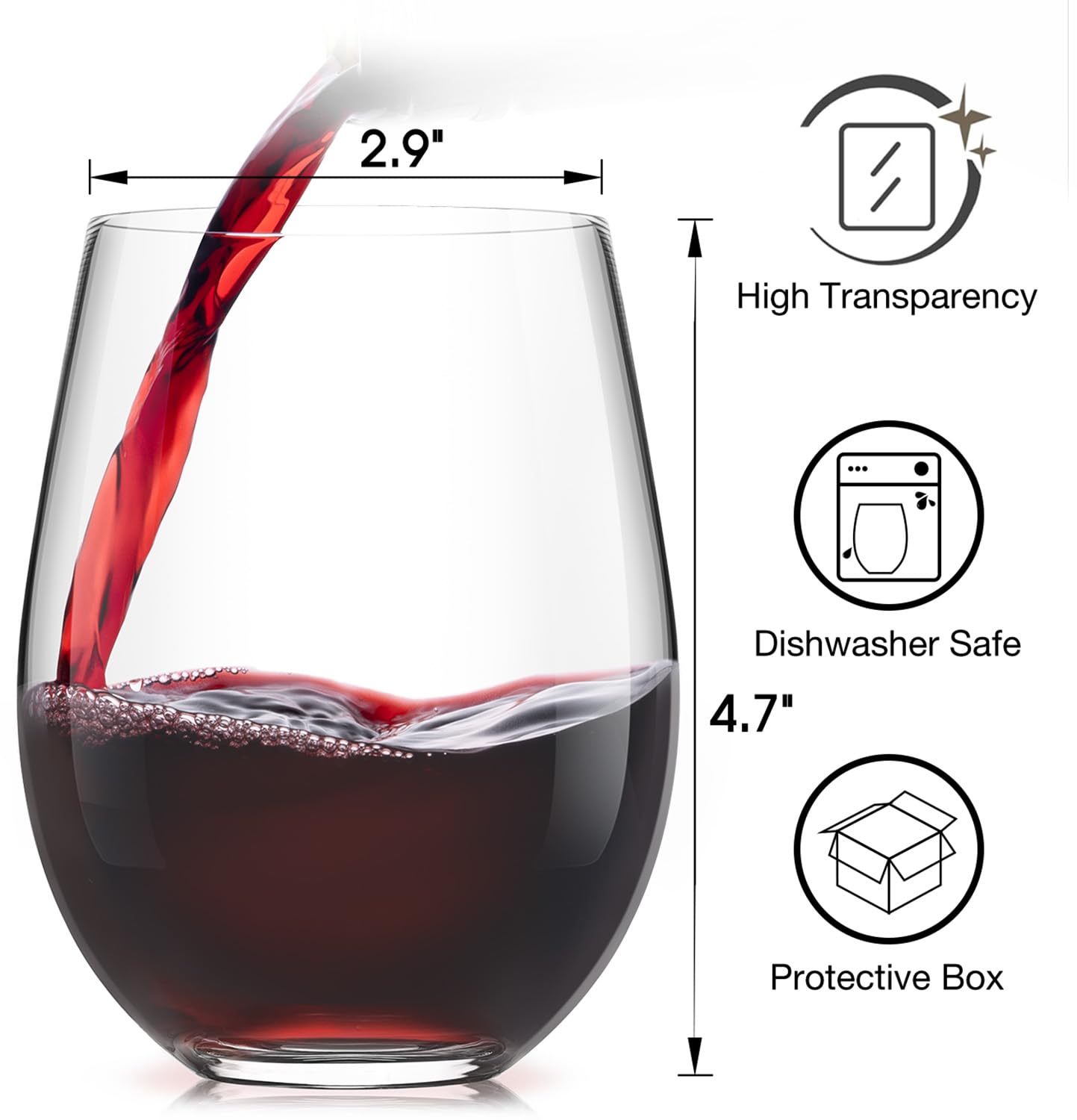 Luna & Mantha 18oz glasses feel great in hand for easy pouring