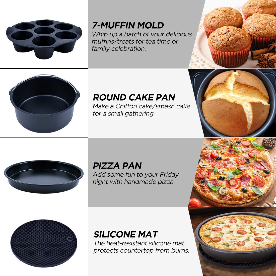 Lunaicorn cake barrel for air fryer creates even layers for desserts.