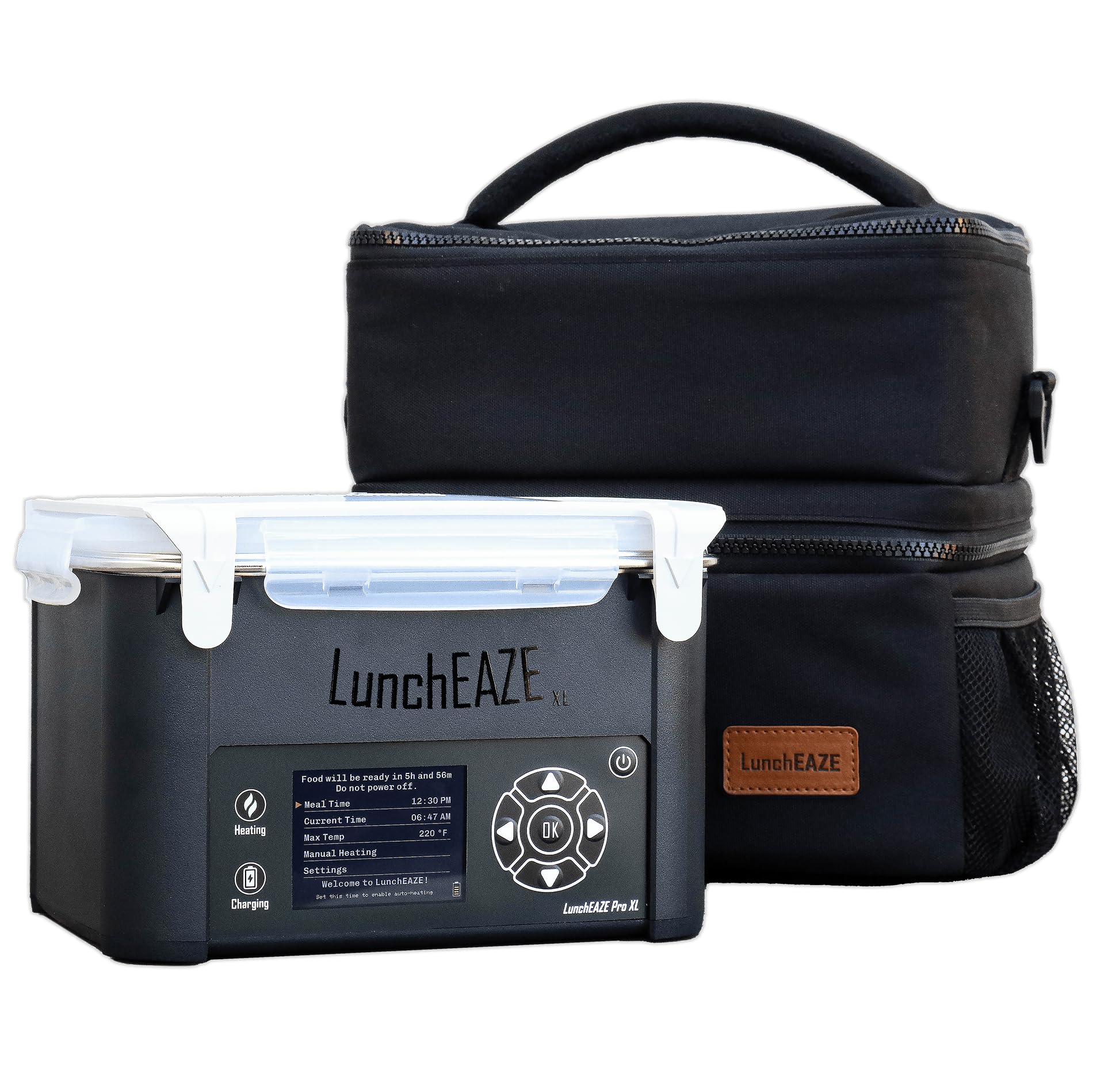 LunchEAZE XL cordless lunchbox powered by a 14,000 mAh battery for hot meals on the go