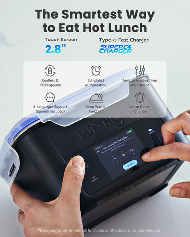 LunchGO G1 74Wh battery powering heat without a cord