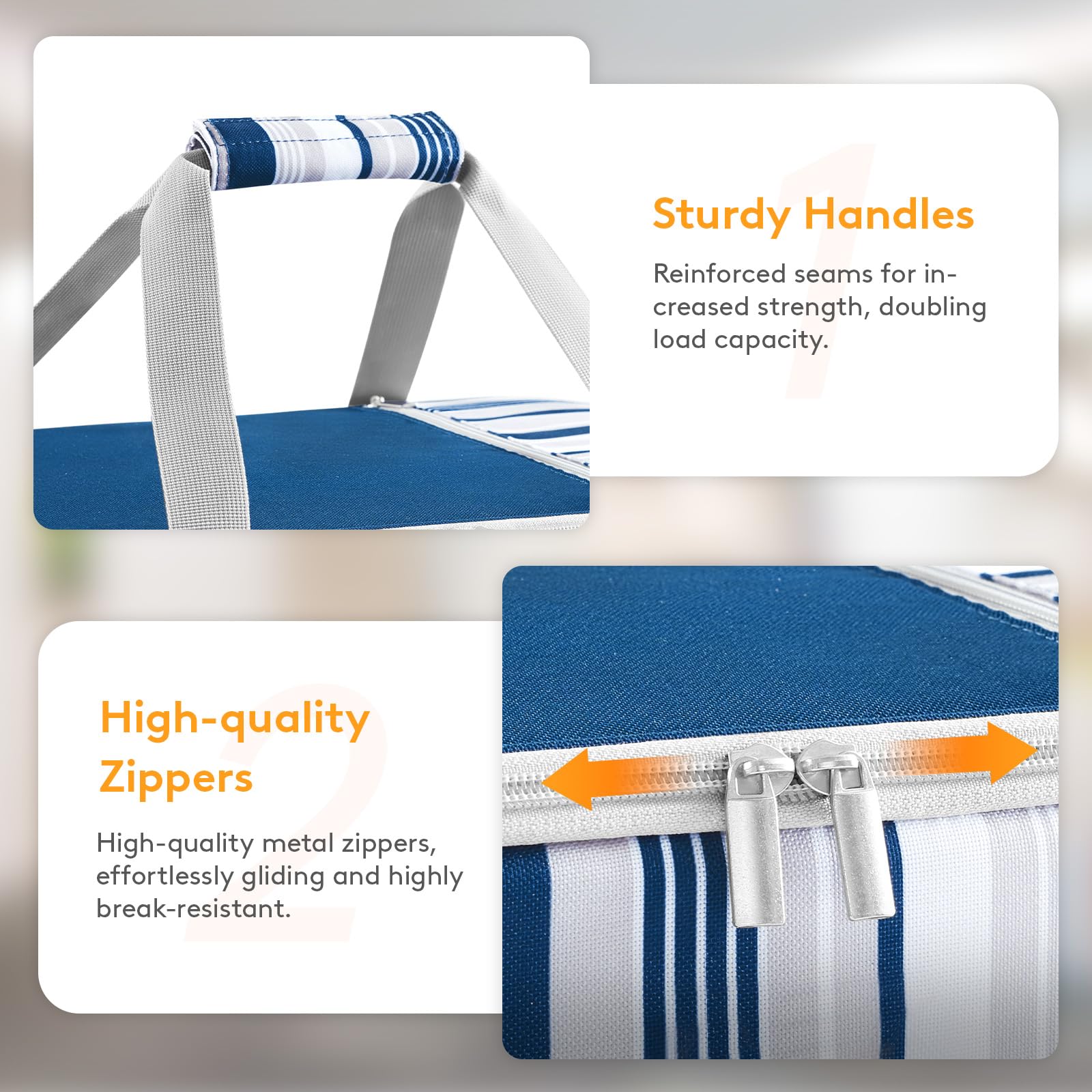 LUNCIA exterior zipper pocket for utensils and napkins.