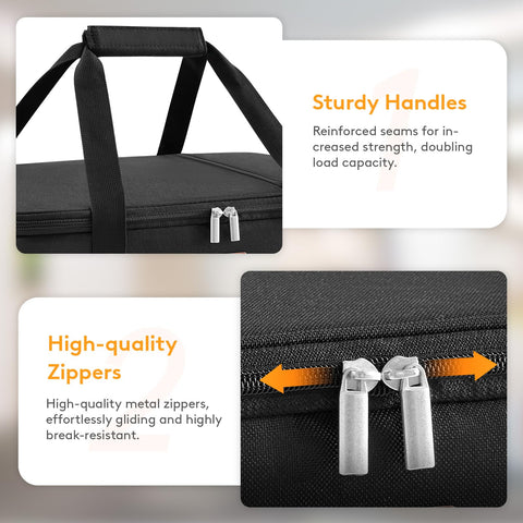 LUNCIA carrier dual padded handles with Velcro for comfortable carrying