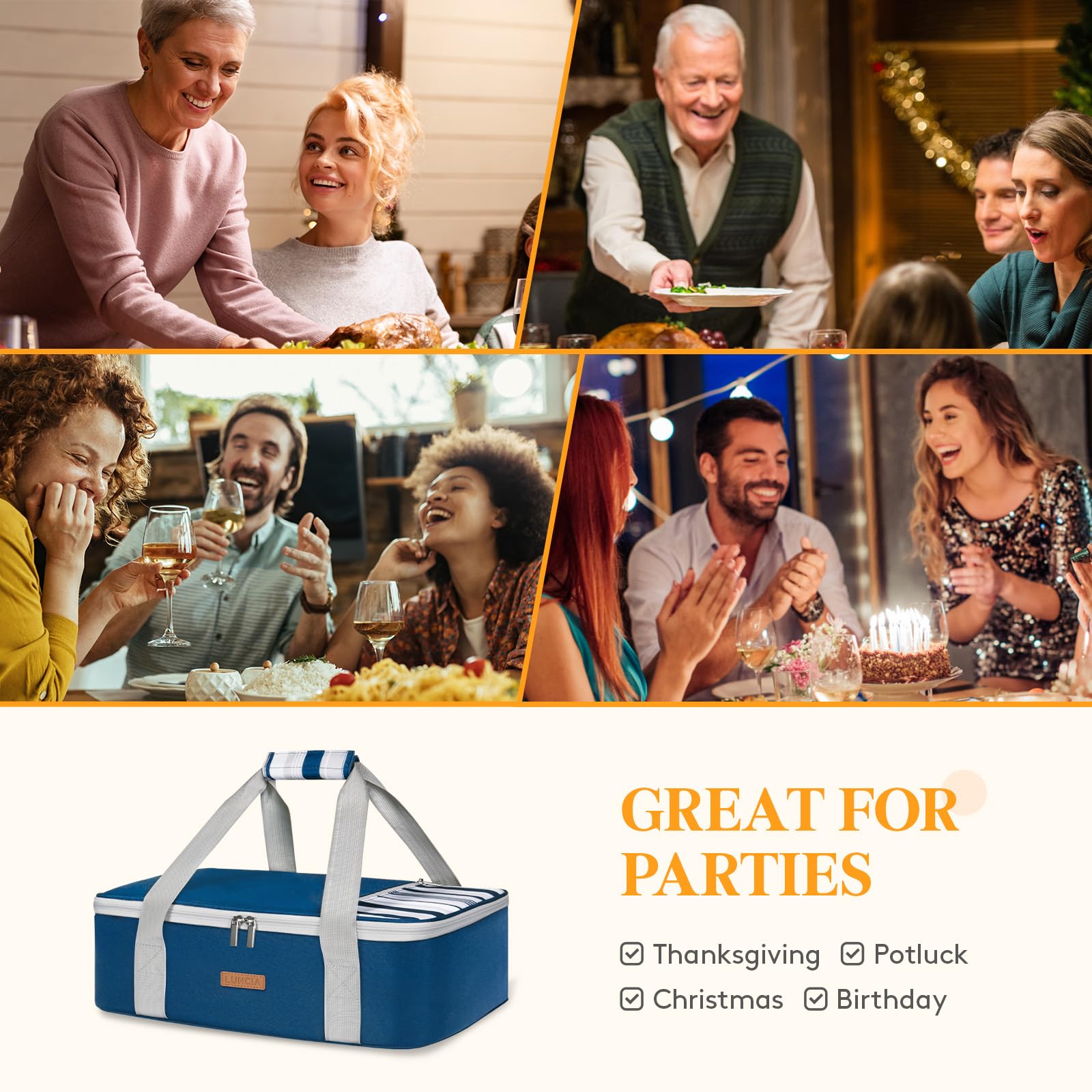 LUNCIA padded handles offer comfortable carrying during events