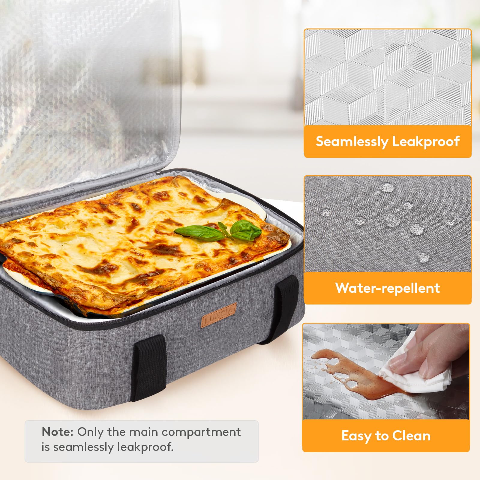 Comfortable padded handles on LUNCIA carrier support everyday carry