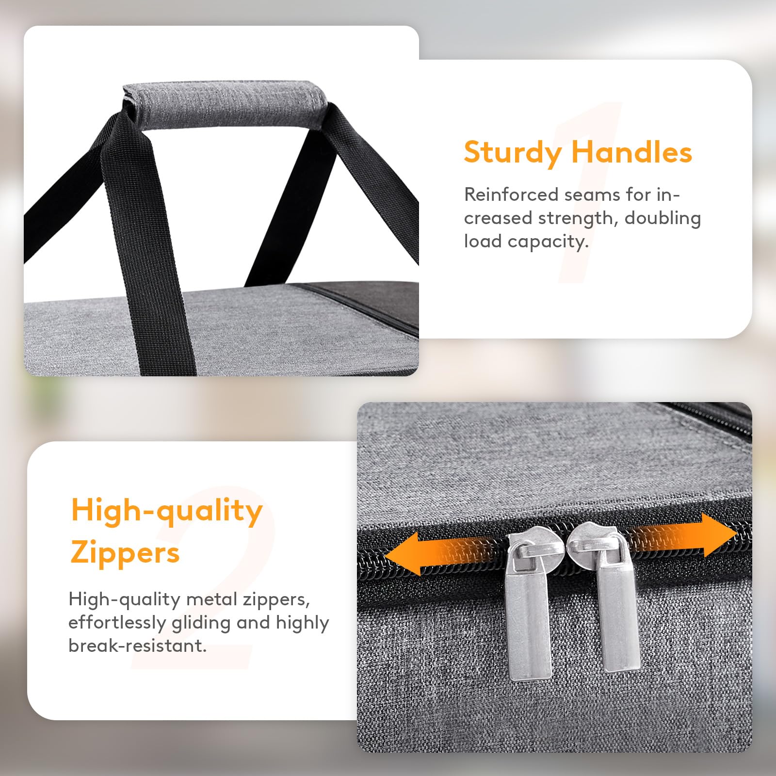 LUNCIA wide opening zipper makes loading and unloading meals simple.
