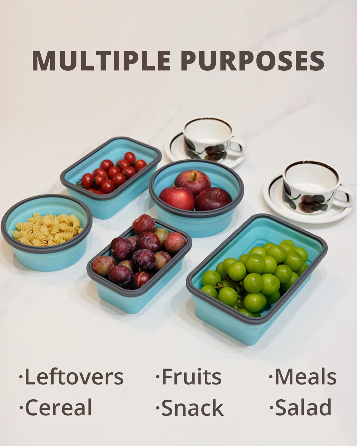 Lunememo multi-size set ideal for snacks and meals.