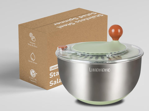 Lunememo countertop setup shown as compact kitchen tool for salads