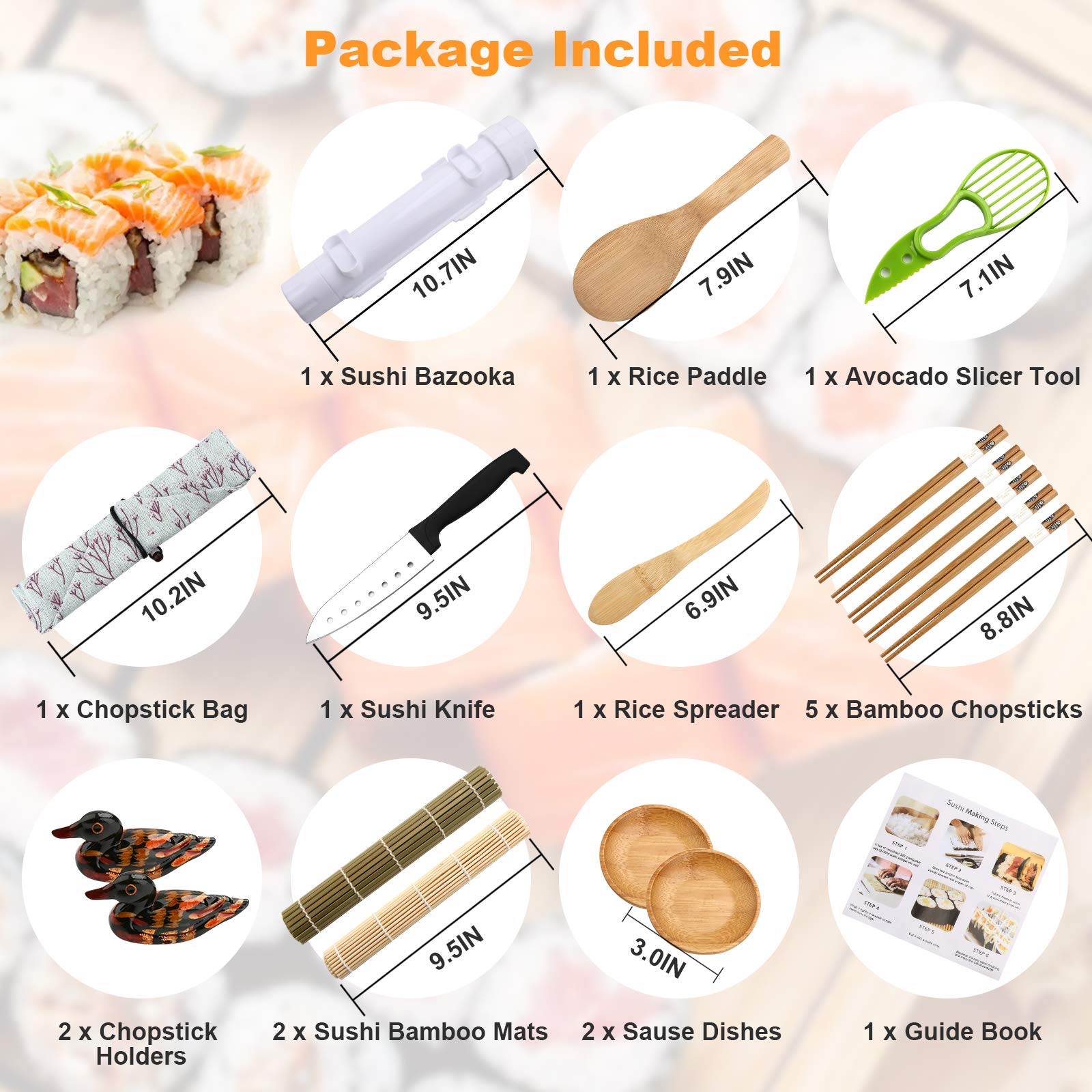 Luney sushi knife for clean, precise cuts.