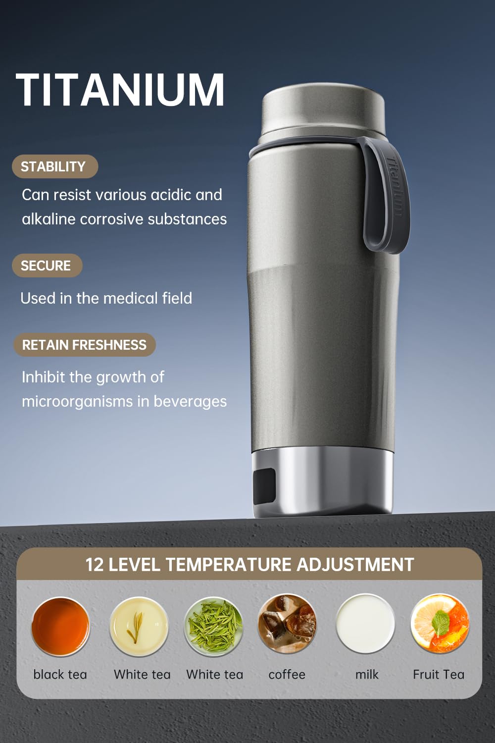 Lunowa 520ML Pure Titanium Kettle travel bag-ready, fits in luggage or backpack.