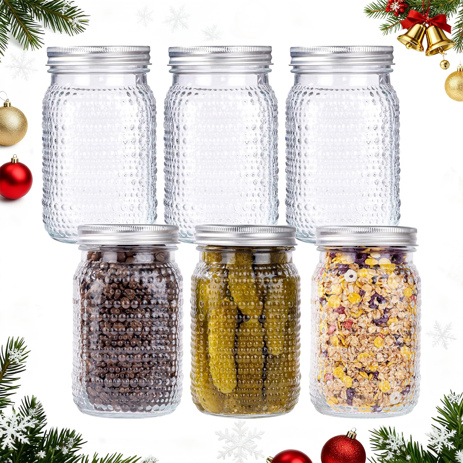 LUODA MirthMood 32 oz jar with diamond pattern for easy filling and display