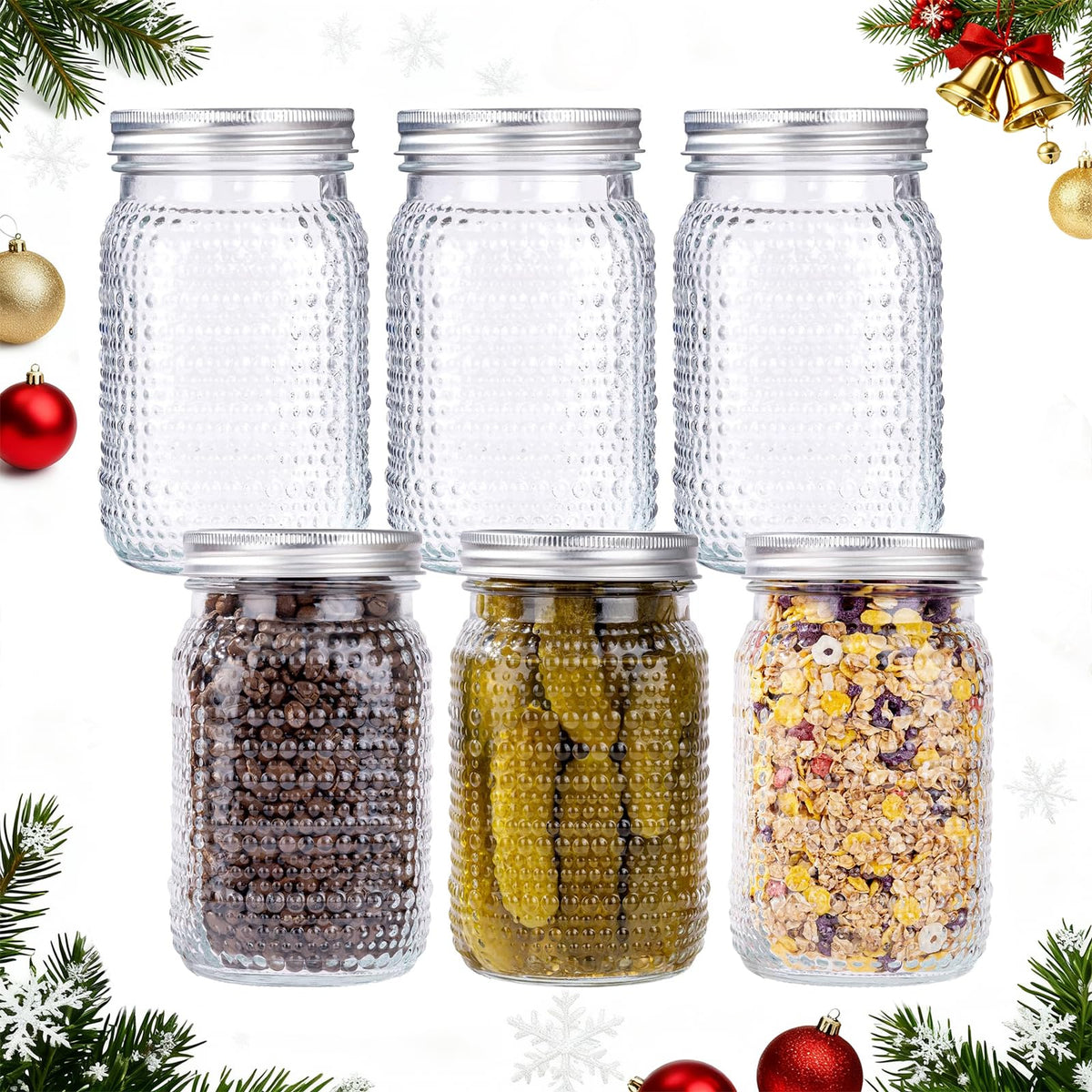 LUODA MirthMood 32 oz jar with diamond pattern for easy filling and display