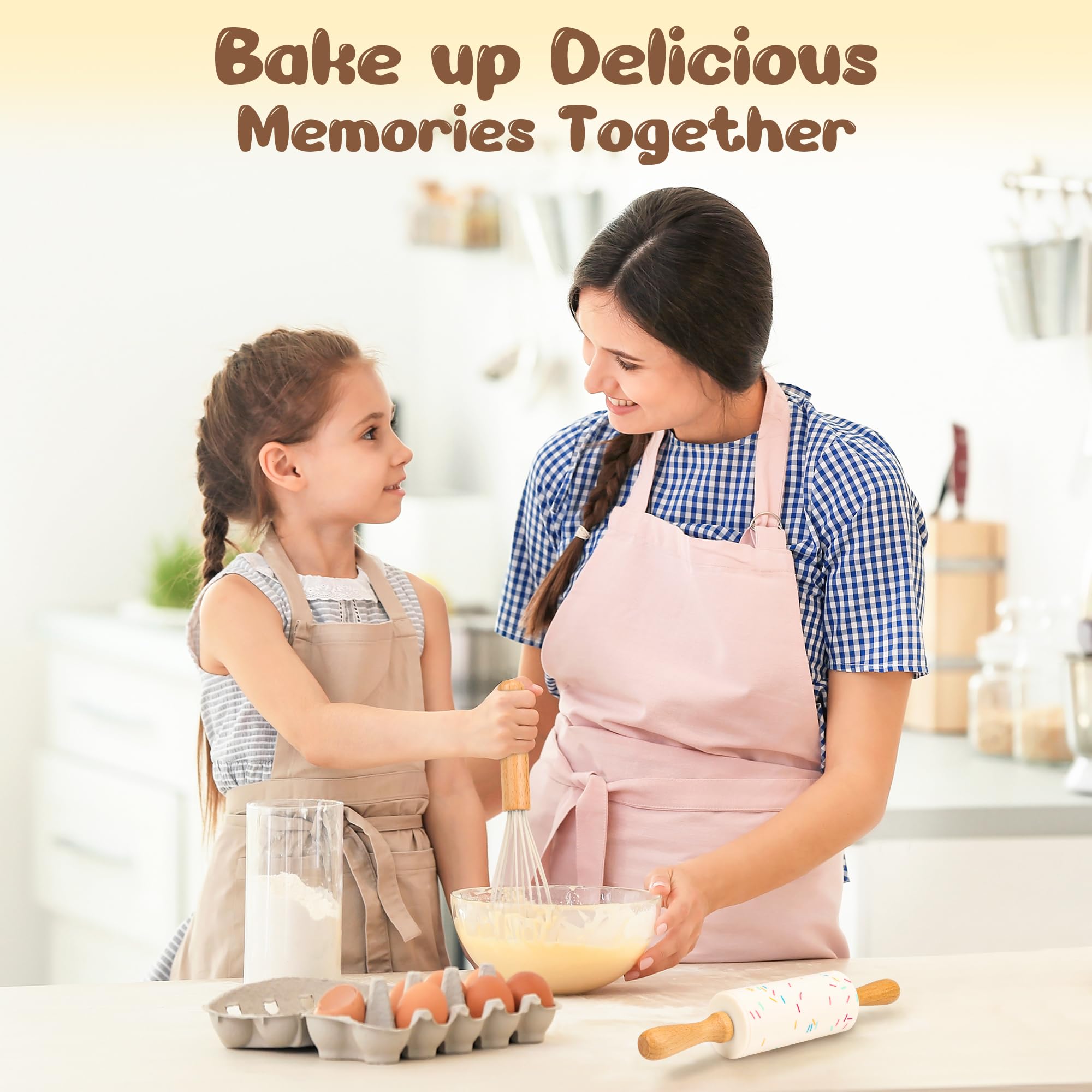 LUOLAO toddler kitchen setup image showing the full 6-piece set for little chefs