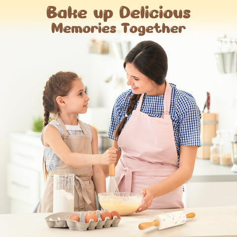 LUOLAO toddler kitchen setup image showing the full 6-piece set for little chefs