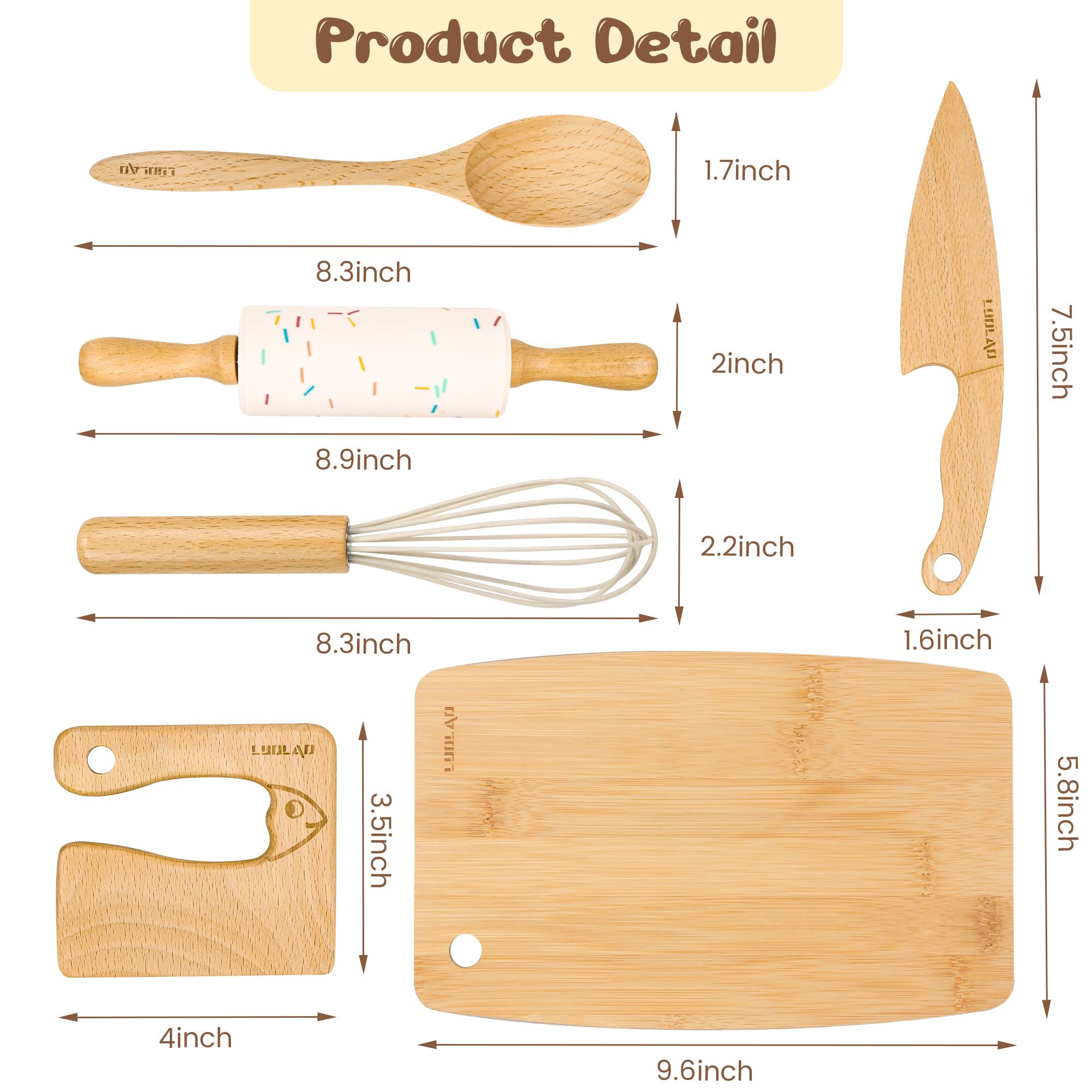 LUOLAO wooden egg whisk used by kids to mix ingredients