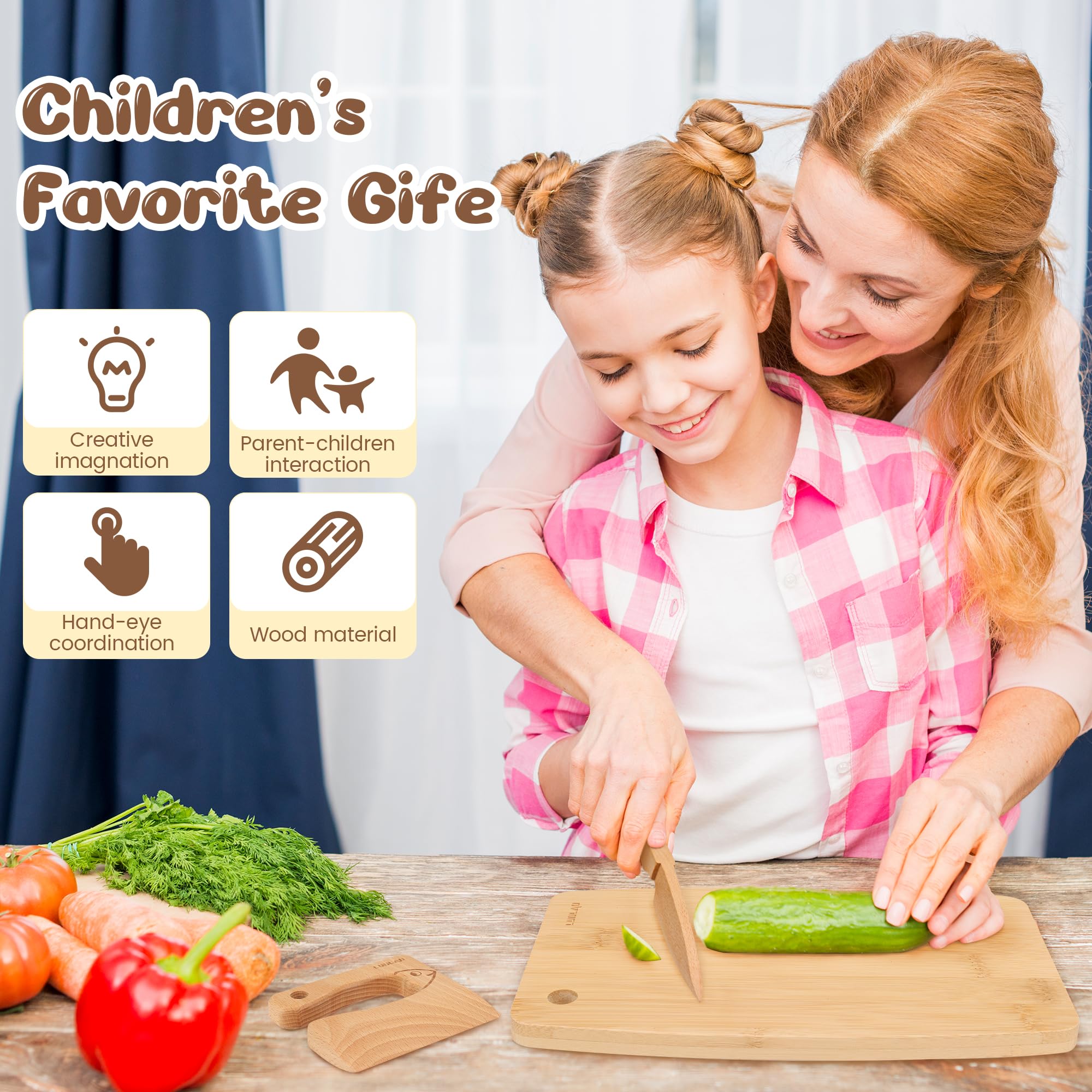 LUOLAO wooden rolling pin for mini bakers and dough games