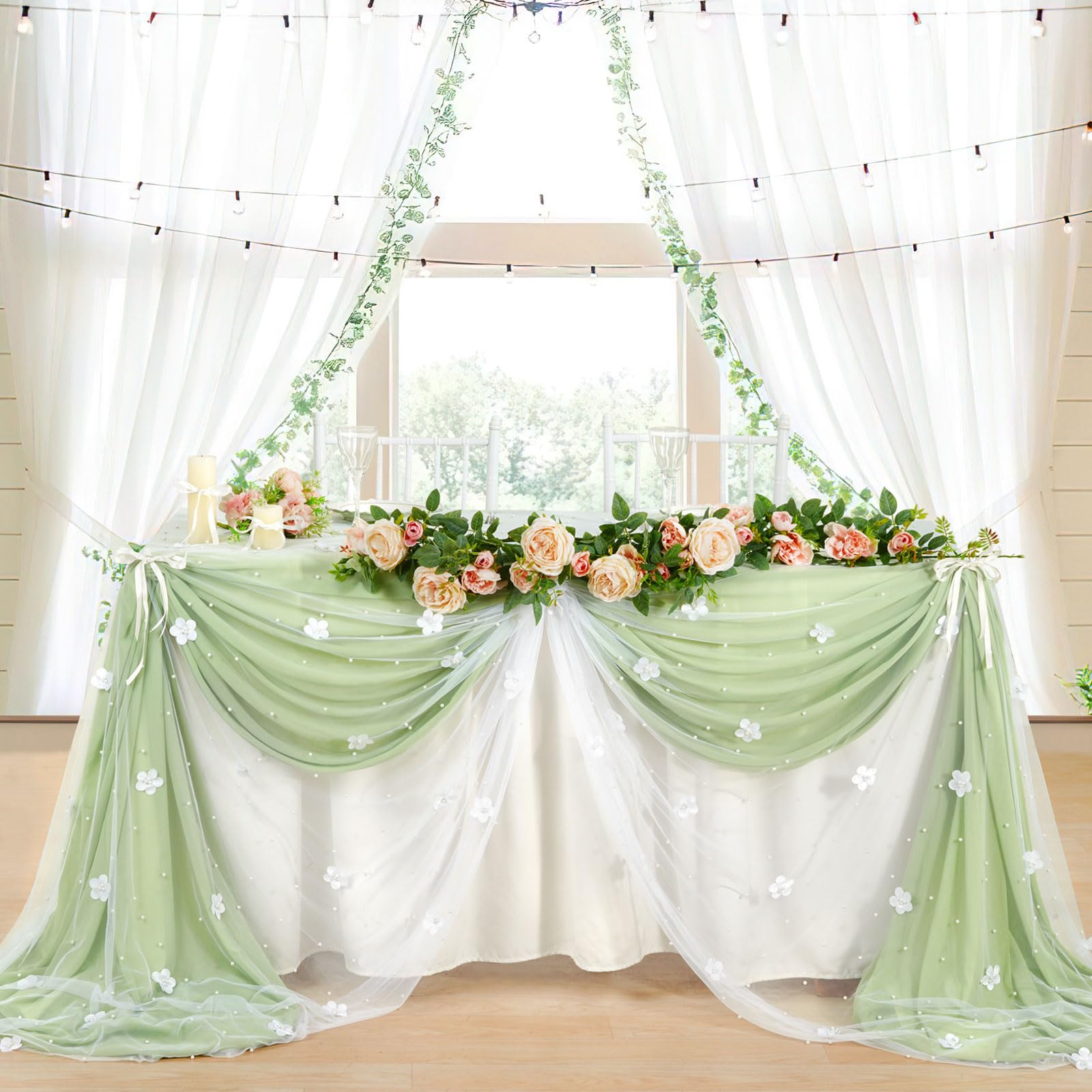 LuoluoHouse DIY veil and hair bow ideas with pearl tulle fabric.