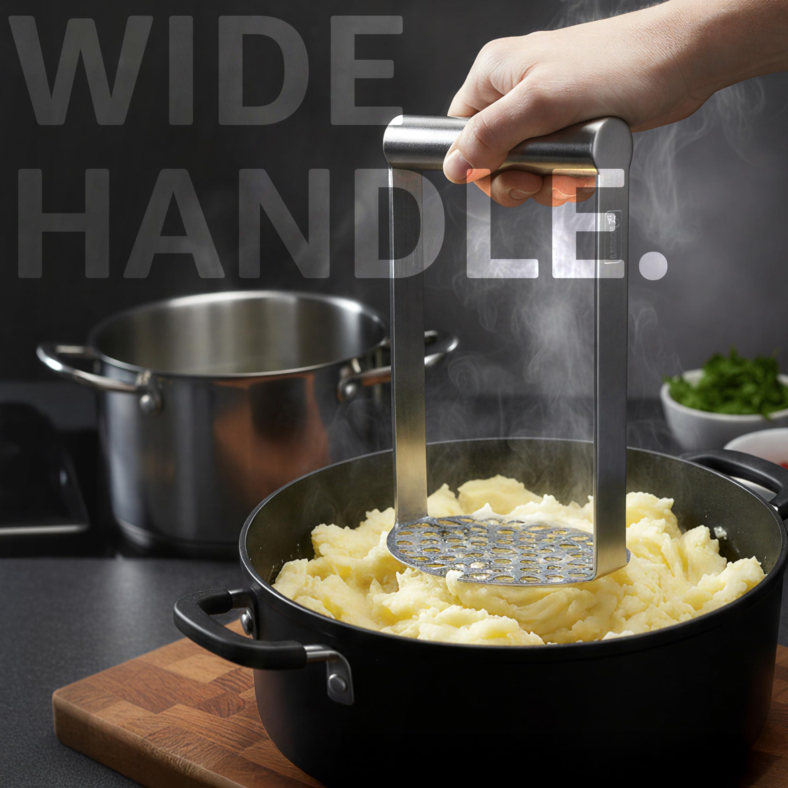 LURCH avocado masher in stainless steel for smooth prep