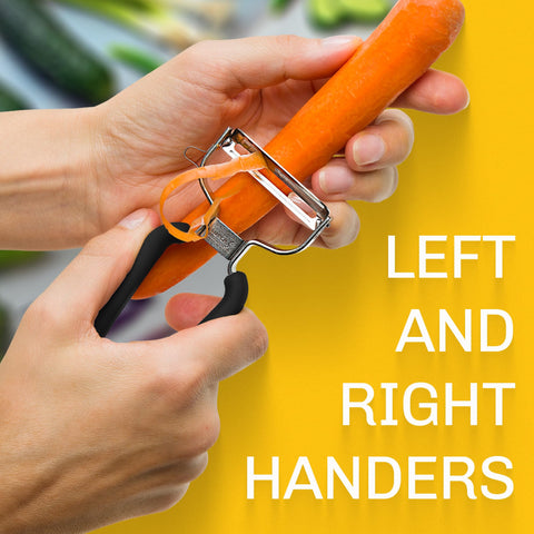 LURCH compact black design peeler fits neatly in the utensil drawer