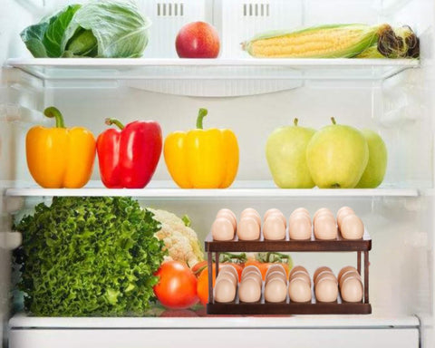 Lurockie Acacia egg tray 36-egg capacity for daily freshness and organization