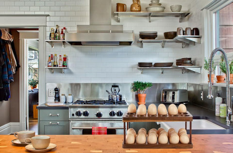 Lurockie Acacia rustic kitchen decor enhances any counter with natural warmth