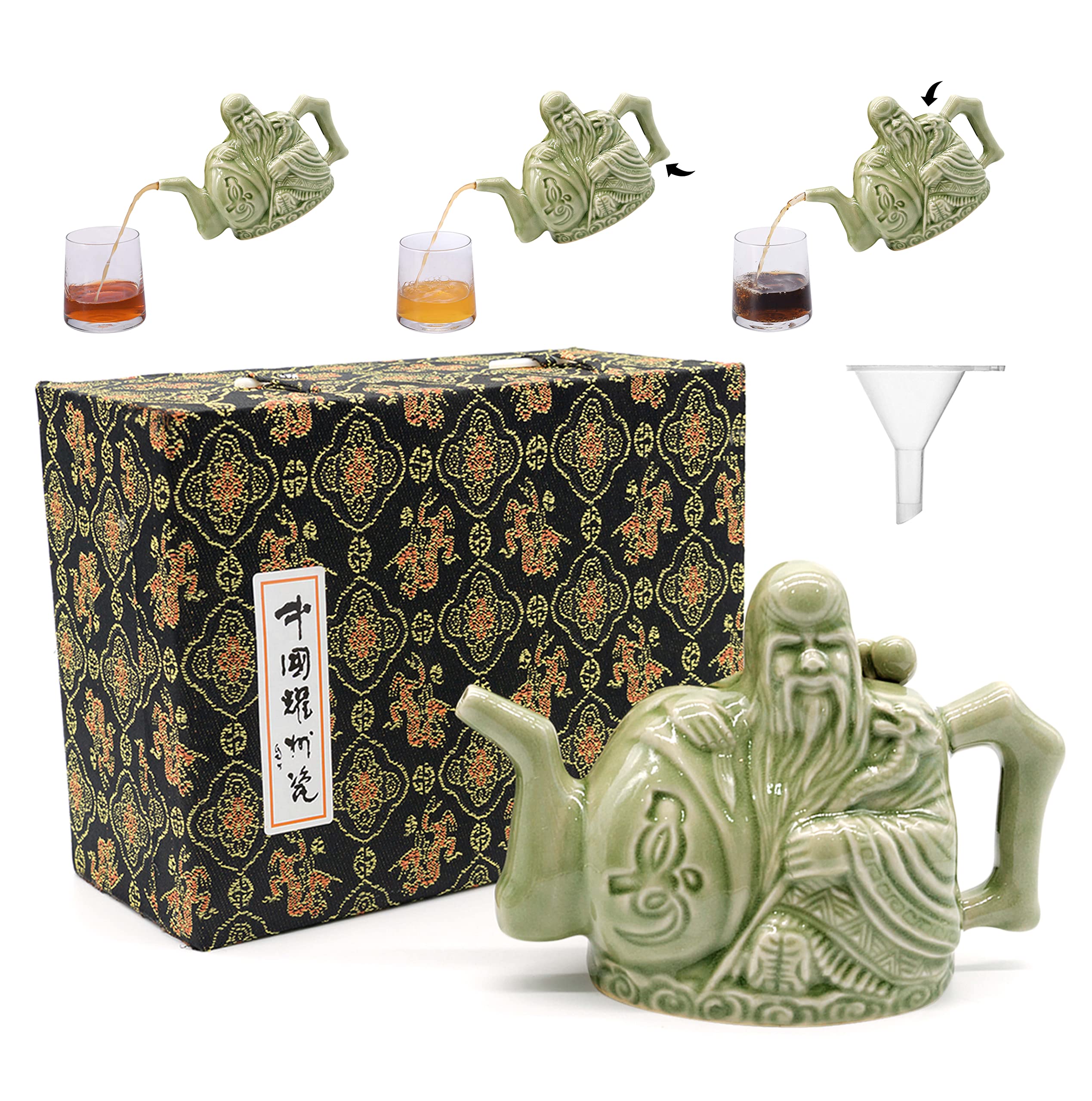 LURRIER Assassin's Teapot with two chambers for dual beverages, elegant ceramic craftsmanship.
