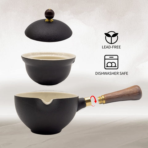 LURRIER tea set includes a discreet hidden strainer to keep leaves contained.