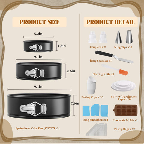 LURVUO decorating kit with 10 piping nozzles for precise borders.