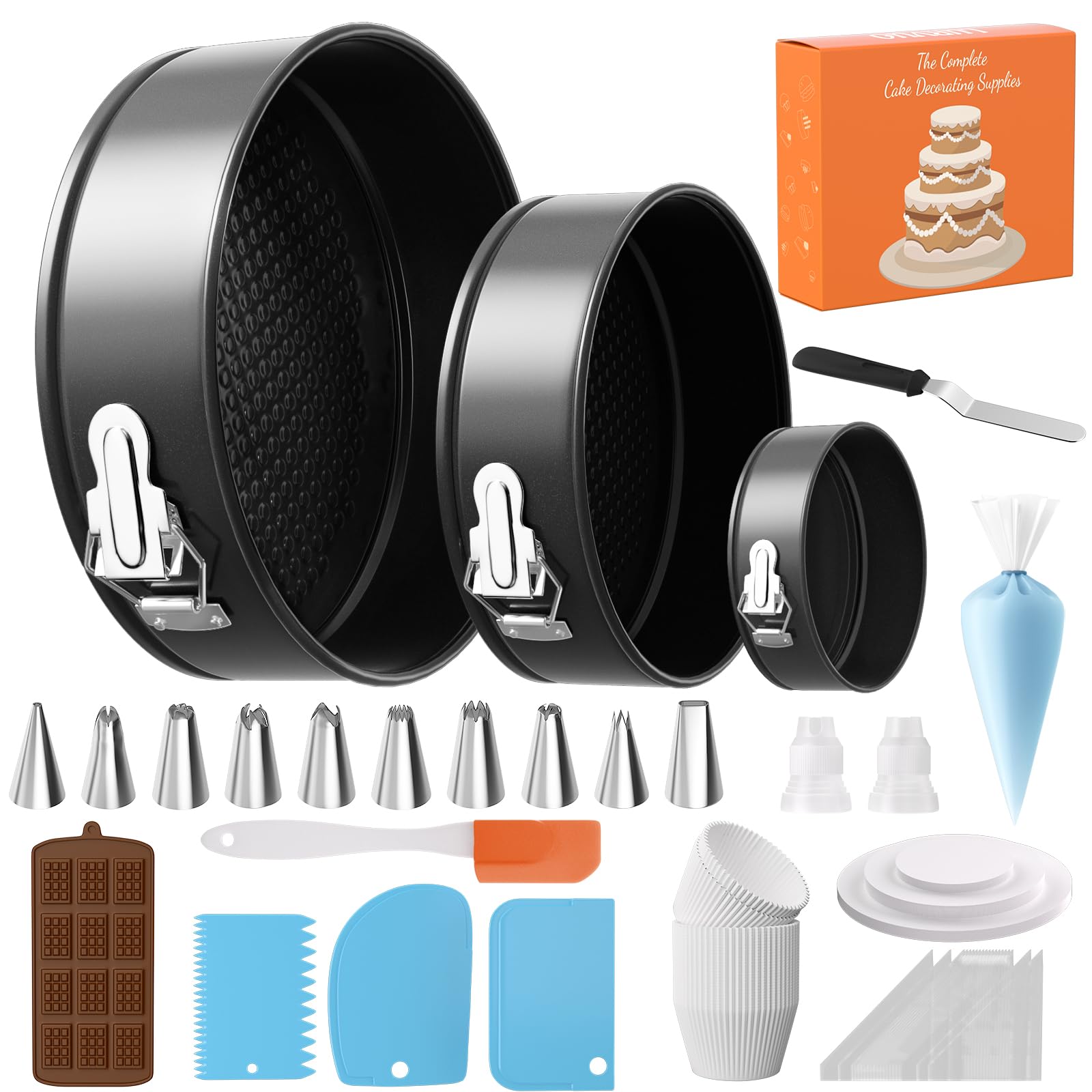LURVUO Springform pan 4-inch non-stick for easy mini cake release.