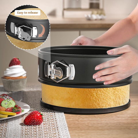 LURVUO Springform pan 9-inch non-stick for larger desserts.