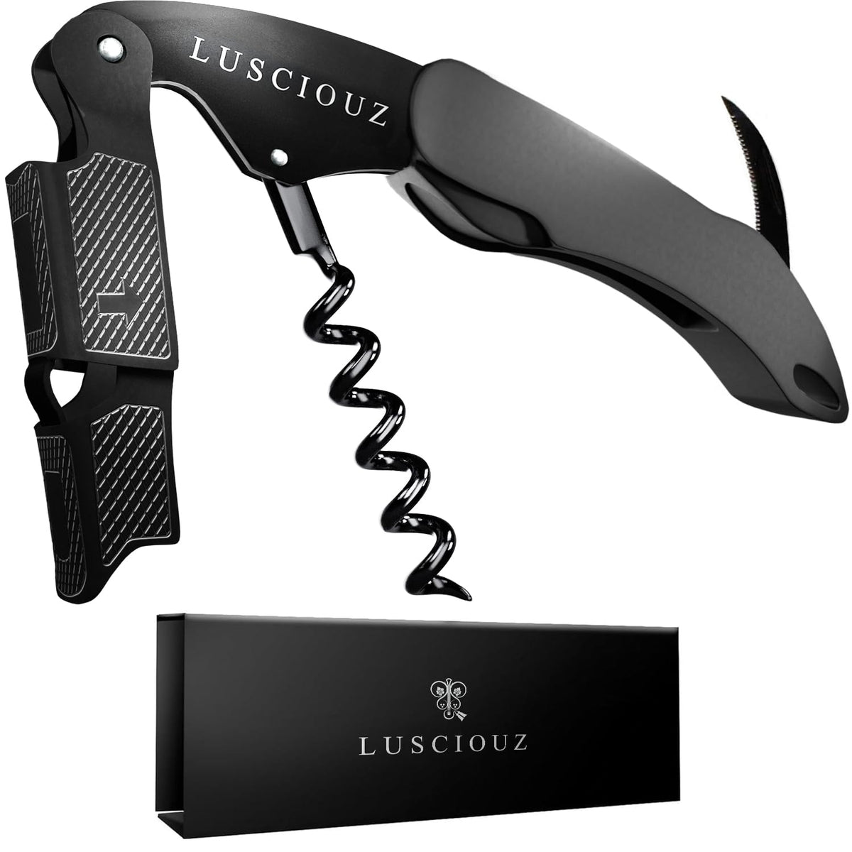 LUSCIOUZ zero-resistance corkscrew silhouette showcasing silent operation.