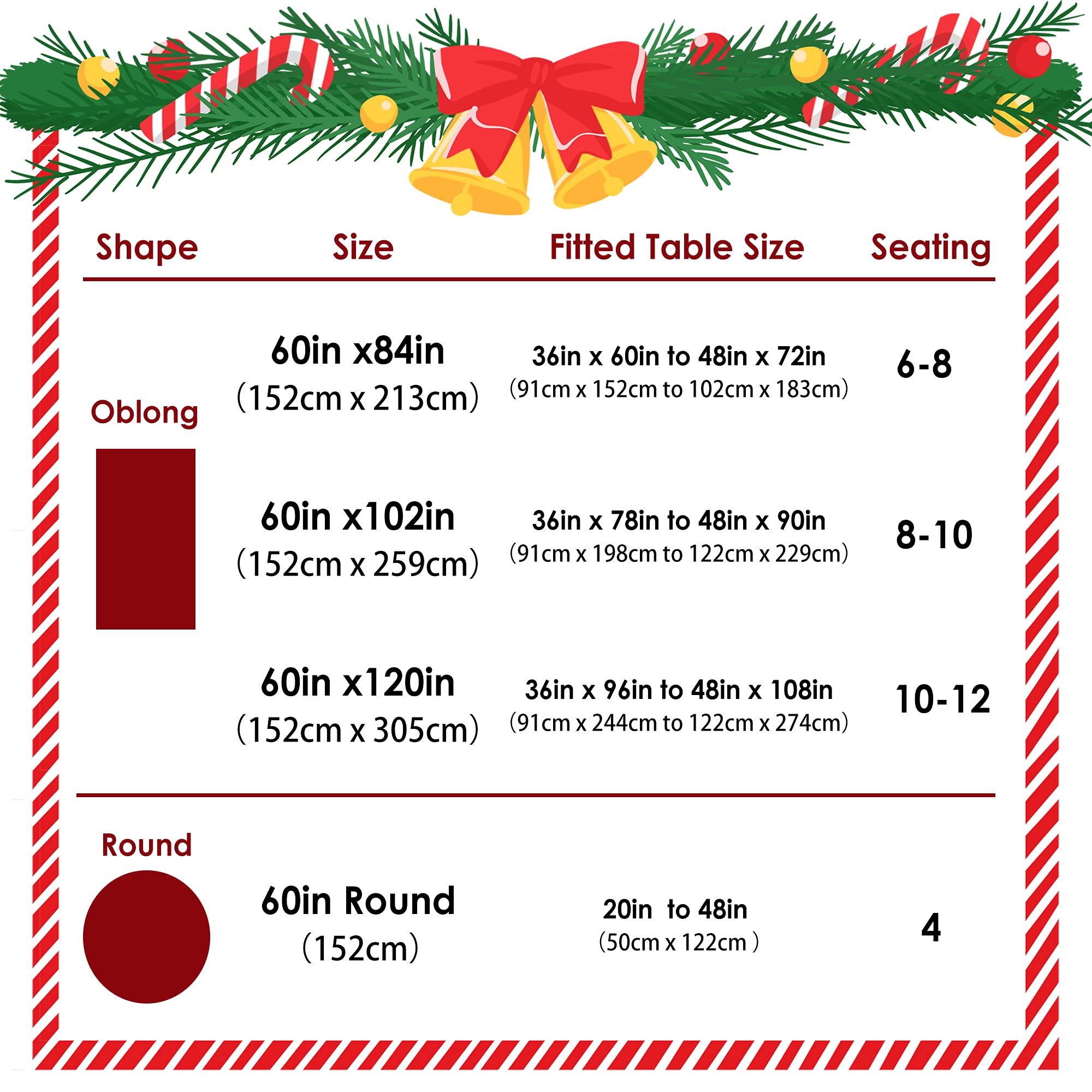 LUSHVIDA tablecloth protects surfaces while adding holiday elegance.