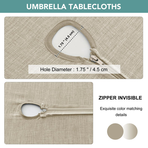 Natural color LUSHVIDA tablecloth blending with outdoor decor