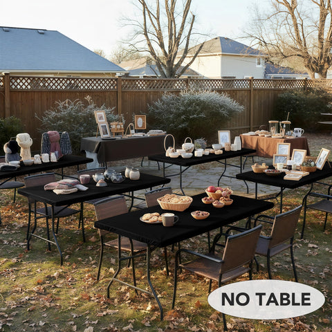 LUSHVIDA waterproof vinyl tablecloth with flannel backing protects surfaces.