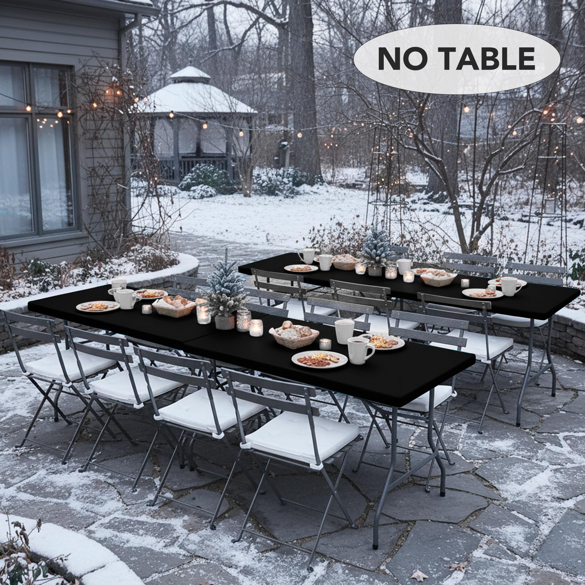 LUSHVIDA windproof elastic corners keep the cover in place outdoors.
