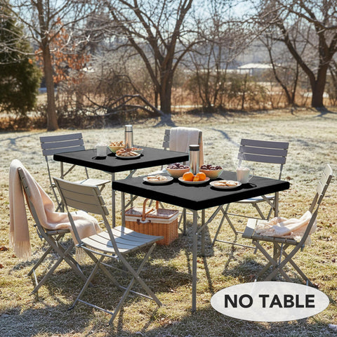 LUSHVIDA waterproof vinyl tablecloth with elastic corners prevents slips during outdoor meals