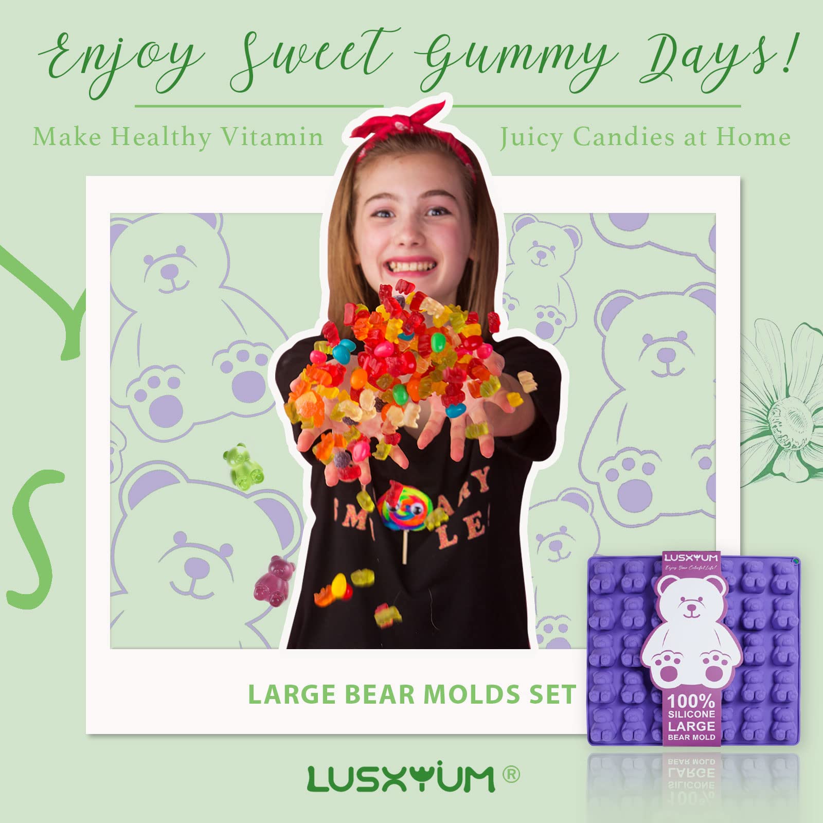 LUSHYUM dishwasher-safe molds simplify cleanup after candy making sessions.