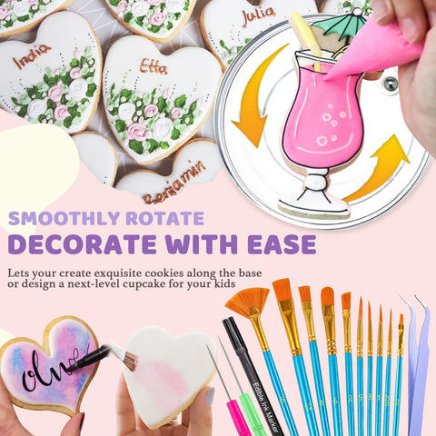 LUSHYUM edible pen and tweezers for clean, professional-looking cookies.