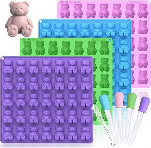 LUSHYUM large gummy bear molds top view with 5ml bears for easy portions.