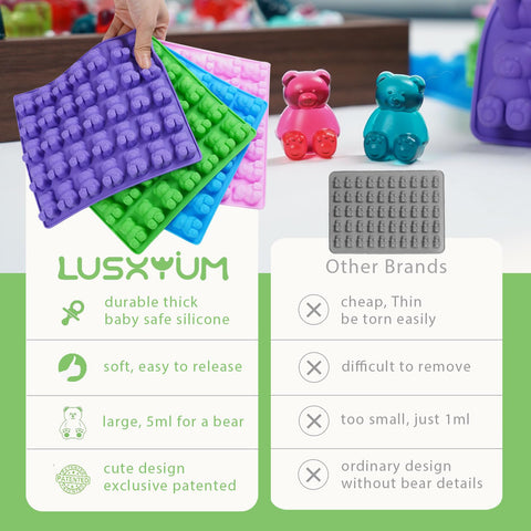 LUSHYUM oven and microwave-safe molds support versatile treats at home.