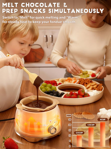 LUSHYUM rotating tray letting guests reach dips easily.